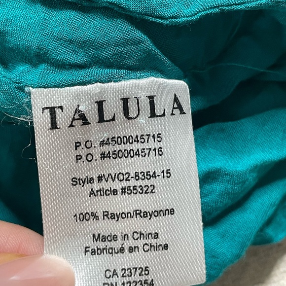 Aritzia Talula Teal Sea Blue Tiered Tank Mini Dress L - Picture 8 of 9